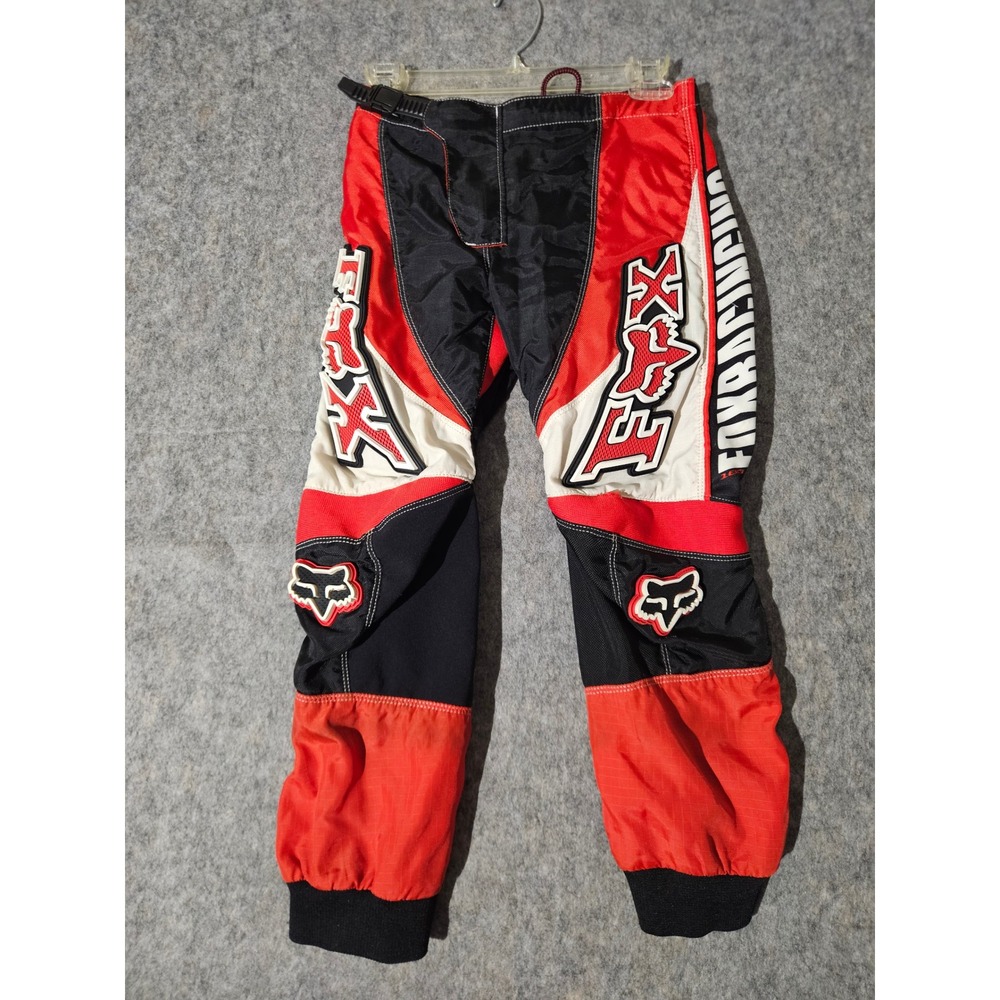 Fox Racing 180 Motocross Pants Kids 10 / 26 Red Black White Padded Riding Gear